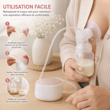 Tuyau de remplacement en silicone pour tire-lait