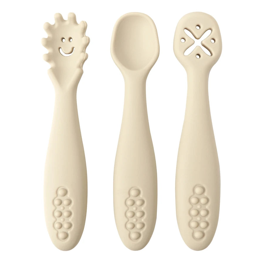 Set de 3 cuillères d'apprentissage en silicone pour bébé
