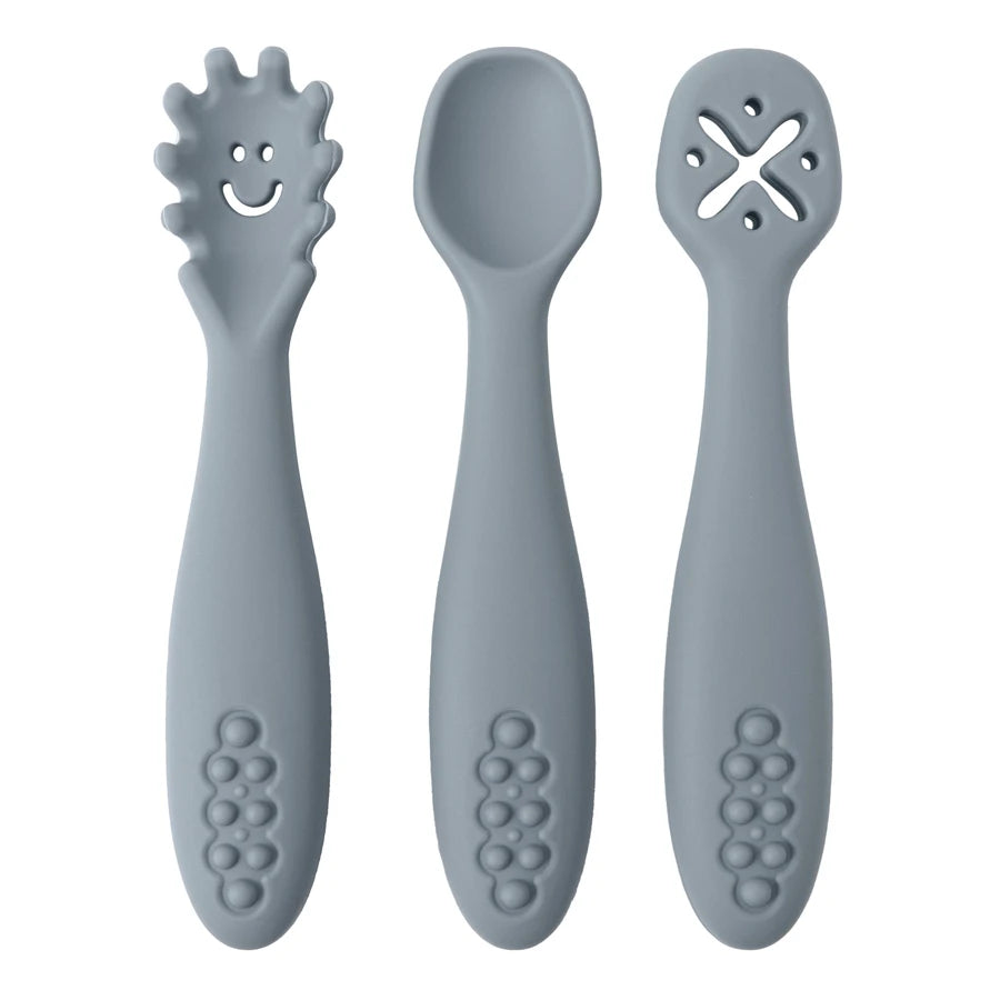 Set de 3 cuillères d'apprentissage en silicone pour bébé