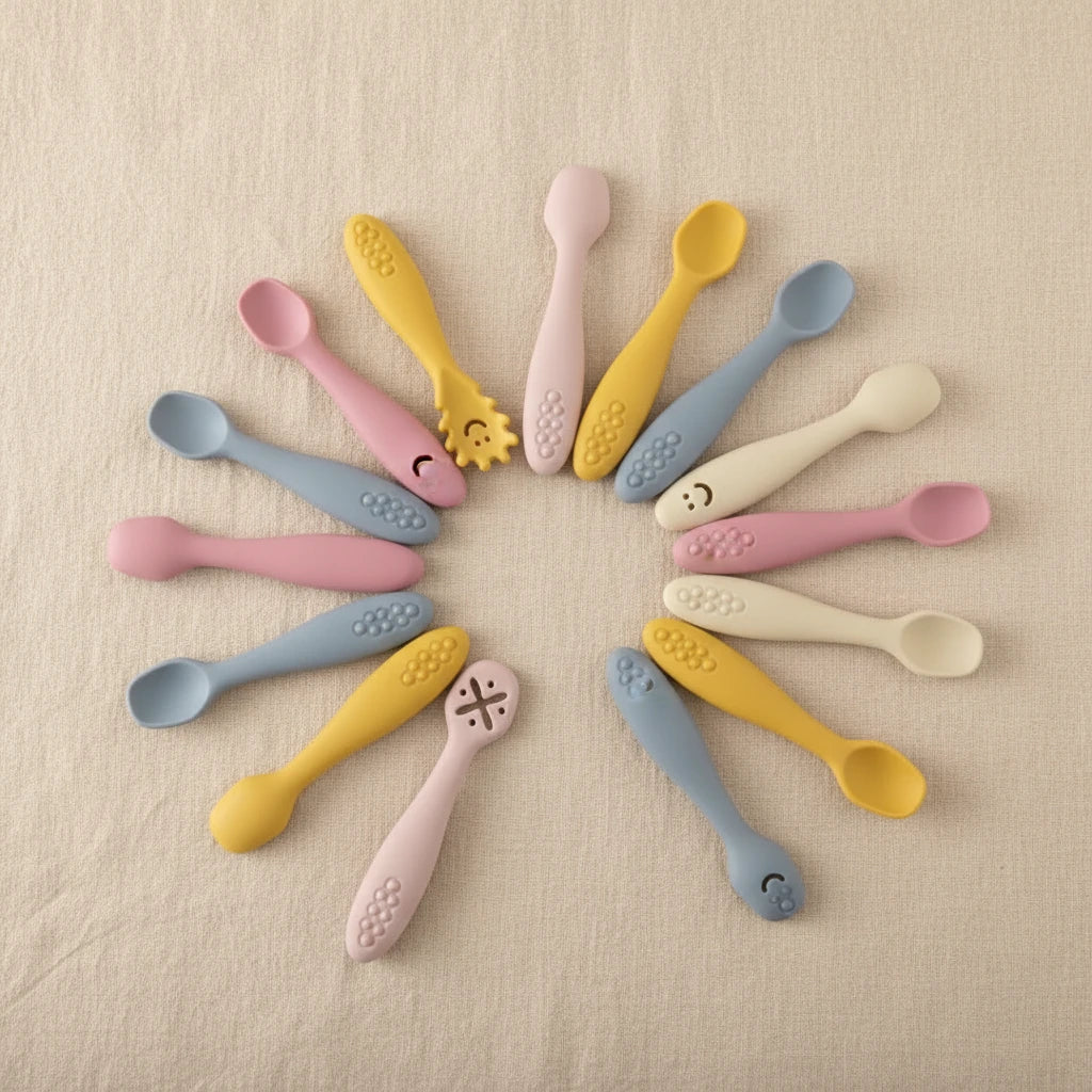 Set de 3 cuillères d'apprentissage en silicone pour bébé