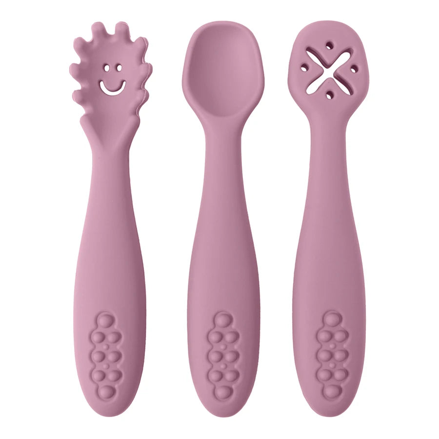 Set de 3 cuillères d'apprentissage en silicone pour bébé